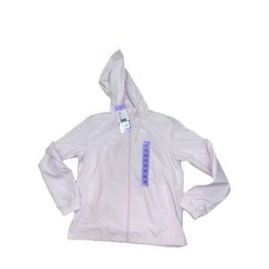 NWT Women's Pink PUMA Woven Zip Up Hooded Jacket *LARGE*